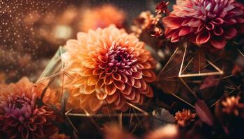Vibrant multi colored bouquet displays autumn beauty generated by AI photo