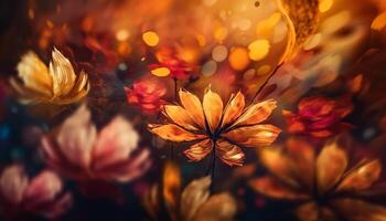 Vibrant beauty in nature autumn foliage colors generated by AI photo