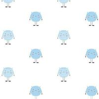 Childish seamless pattern with cute monster. Vector illustration. Kids print in Scandinavian style. Flat style.