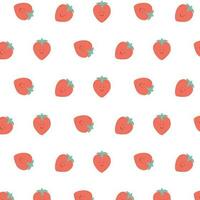 Childish seamless pattern with cute strawberries. Retro pattern with strawberries vector illustration. Clockwork children's print with strawberries