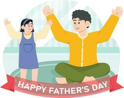 A Daughter Playing With Her Father on Father's Day Illustration vector