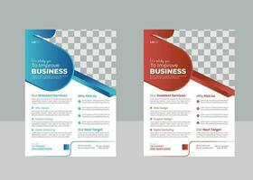 Business Flyer Design Template With Geometric Shape vector