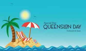 Queensland Day. summer beach background vector