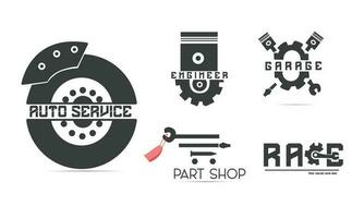 Set garage automotive logo design vector