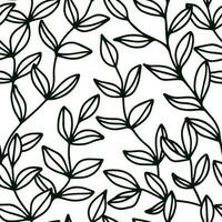 Doodle leaves nude pastel seamless pattern with cute outline leaves. Vector background