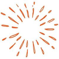 hand drawn doodle starburst, sunburst. doodle design element. vector illustration