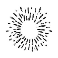 hand drawn doodle starburst, sunburst. doodle design element. vector illustration