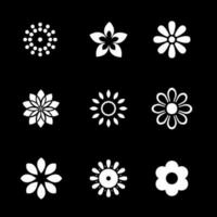 one set icon flower with various shape. For digital and printer design vector