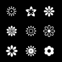 one set icon flower with various shape. For digital and printer design vector