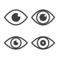 Set of eye icon sign flat design isolated vector illustration.