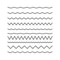 Collection of zigzag lines set isolated vector illustration.