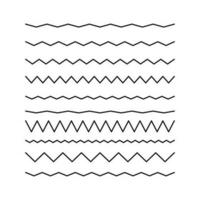 Collection of zigzag lines set isolated vector illustration.