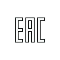 eac marca icono aislado en blanco antecedentes vector