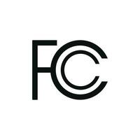 fcc marca icono aislado en blanco antecedentes vector