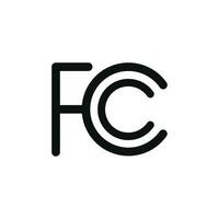 fcc marca icono aislado en blanco antecedentes vector