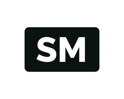 SM mark icon isolated on white background vector