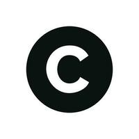 Copyright icon isolated on white background vector