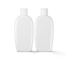 Plastic bottle shampoo white color photo