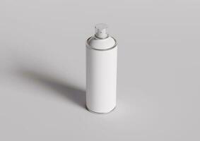 rociar lata botella blanco color y realista textura foto