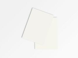 Realistic paper size flyer A4 white color and blank photo