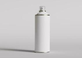 Spray can bottle white color and realistic texture photo