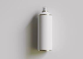 Spray can bottle white color and realistic texture photo