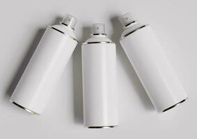 Spray can bottle white color and realistic texture photo