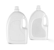 Plastic detergent bottle white color and realistic textures photo