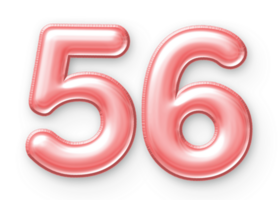 56 Number Balloon Pink png