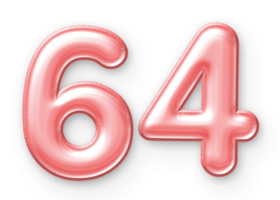 64 Number Balloon Pink png