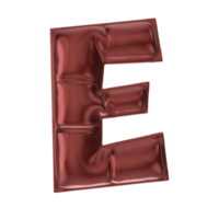 E Red Balloon Font 3D Render png