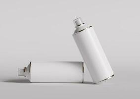 Spray can bottle white color and realistic texture photo