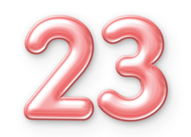 23 numero Palloncino rosa png