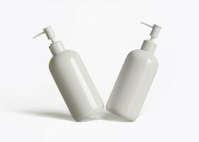 Cosmetic blank white color and realistic texture with set different shapes and sizes for beauty illustration photo