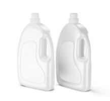 Plastic detergent bottle white color and realistic textures photo