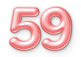 59 Number Balloon Pink png