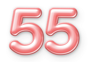 55 Number Balloon Pink png