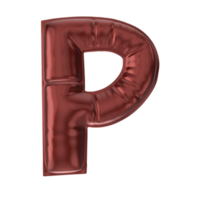 P Red Balloon Font 3D Render png