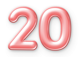 20 Number Balloon Pink png