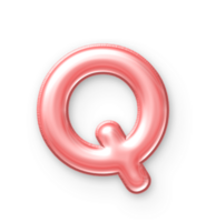 Q Font  Balloon Pink png