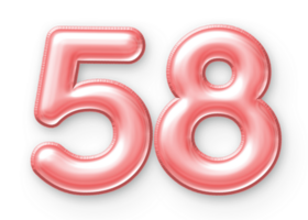 58 Number Balloon Pink png