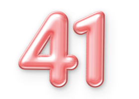 41 Number Balloon Pink png