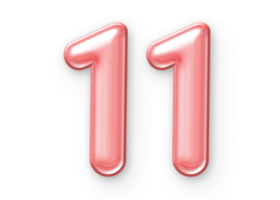 11 número globo rosado png