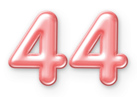 44 numero Palloncino rosa png