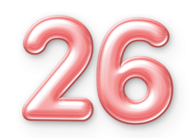 26 Number Balloon Pink png