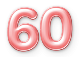 60 numero Palloncino rosa png