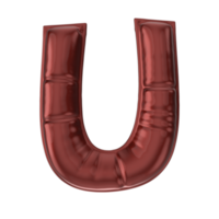 U Red Balloon Font 3D Render png