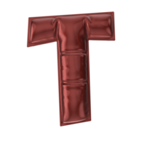 T Red Balloon Font 3D Render png