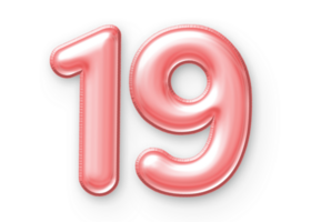 19 Number Balloon Pink png