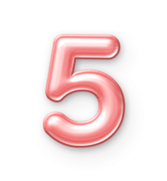 5 Number Balloon Pink png